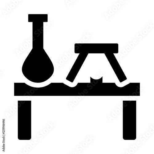 an icon that depicts a laboratory in the world of health