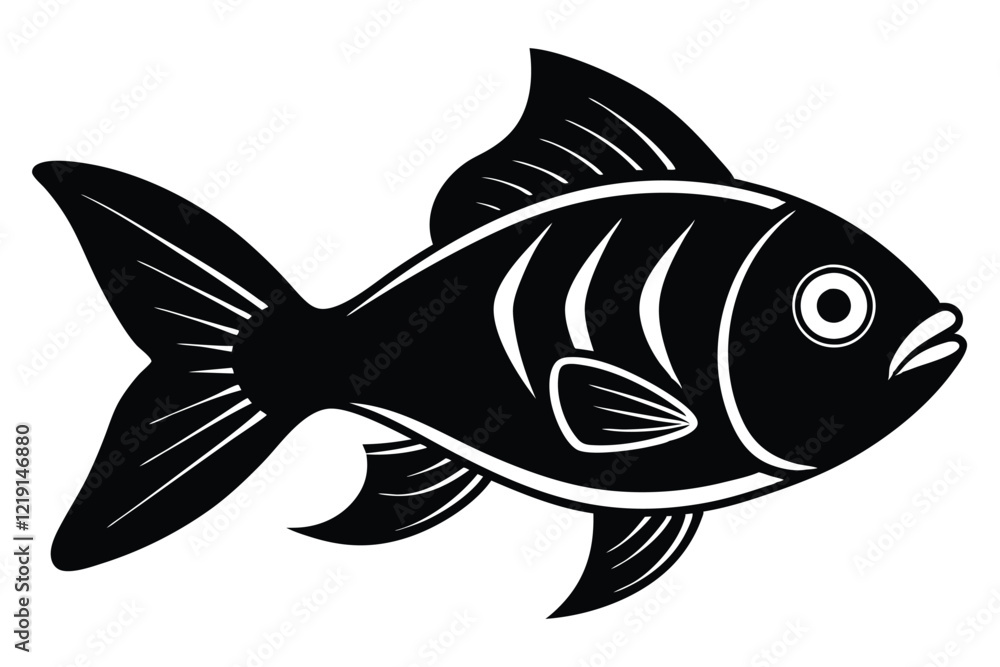A Big Fish Vector art in Illustration on a White Background A Big Fish Vector art in Illustration on a White Background