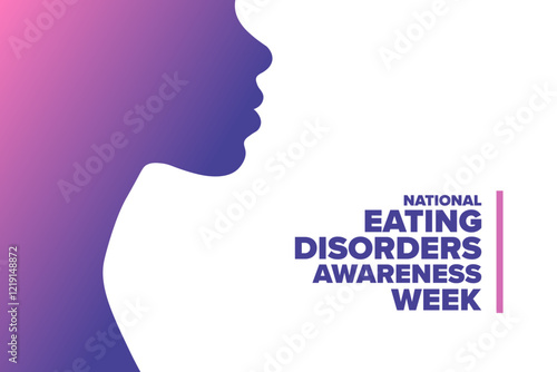 Obraz na płótnie National Eating Disorders Awareness Week. Holiday concept. Template for background, banner, card, poster with text. Vector EPS10 illustration. w salonie