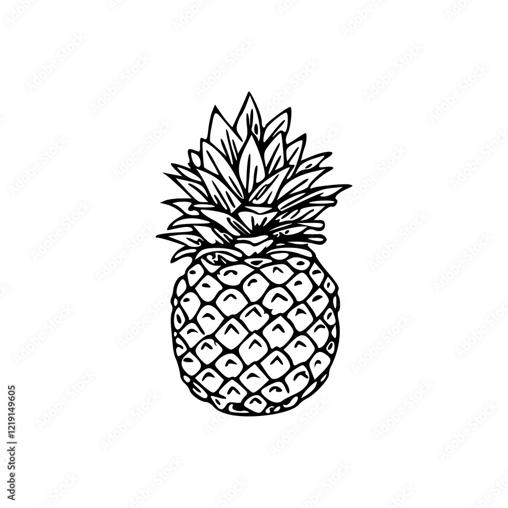 Obraz premium a detailed drawing of a pineapple illustration