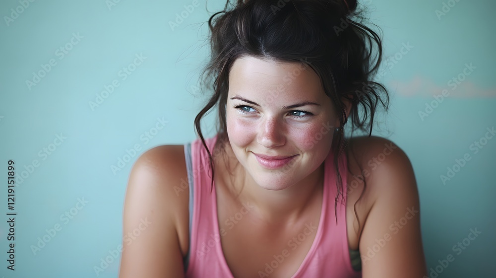 Portrait of a smiling young woman with freckles Portrait of a smiling young woman with freckles