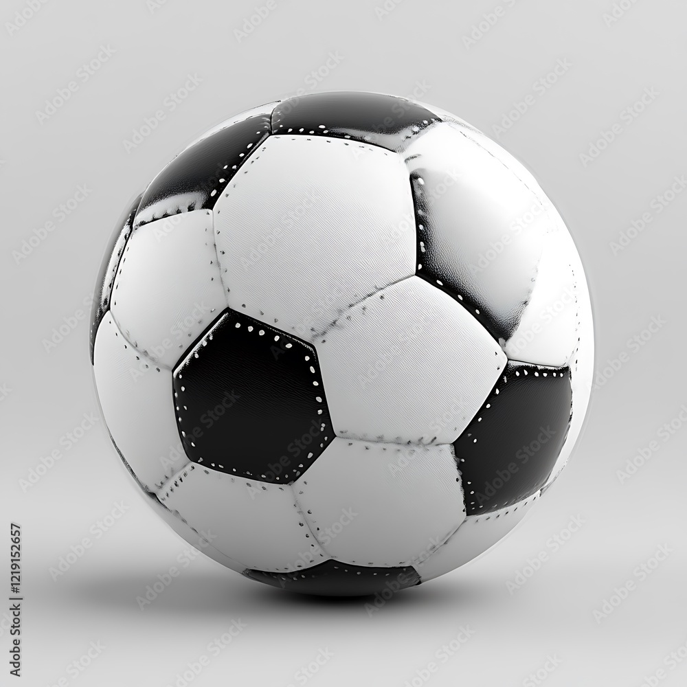 Classic Black And White Soccer Ball Isolated On White