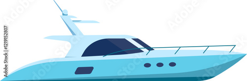 Elegant yacht depicted in a minimalist style, showcasing its streamlined design and luxurious features. Ideal for concepts of travel, leisure, and maritime adventure