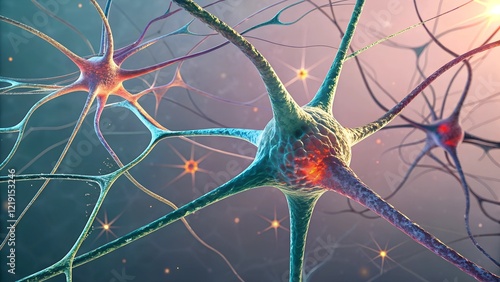 neurons of the brain futuristic background