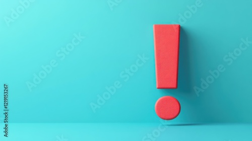 Wallpaper Mural Red exclamation mark against blue background, attention concept Torontodigital.ca