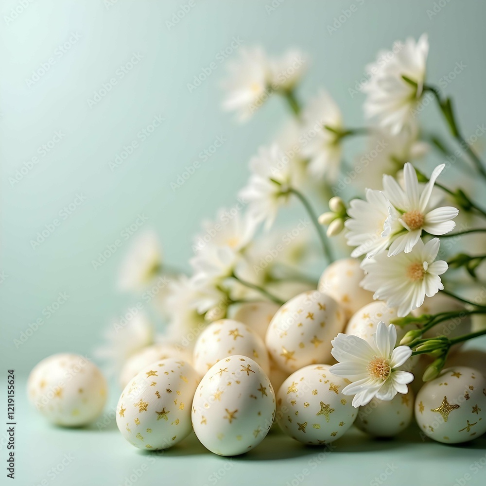 Fototapeta premium easter eggs with flowers