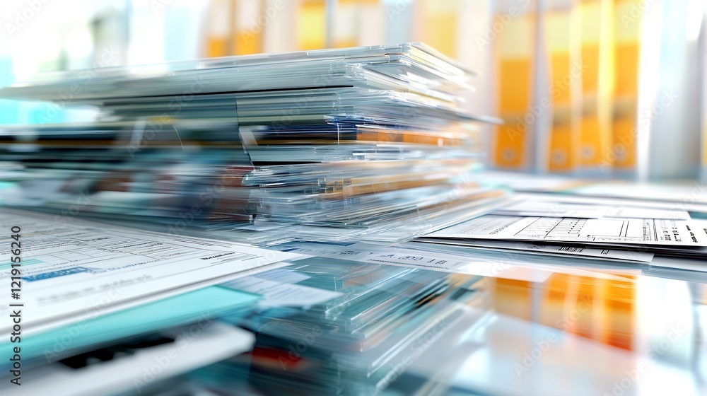 Fototapeta premium Abstract rendering of tax accounting systems showcasing layered forms represent corporate and individual tax compliance tax deductions and the overall tax strategy of an organization