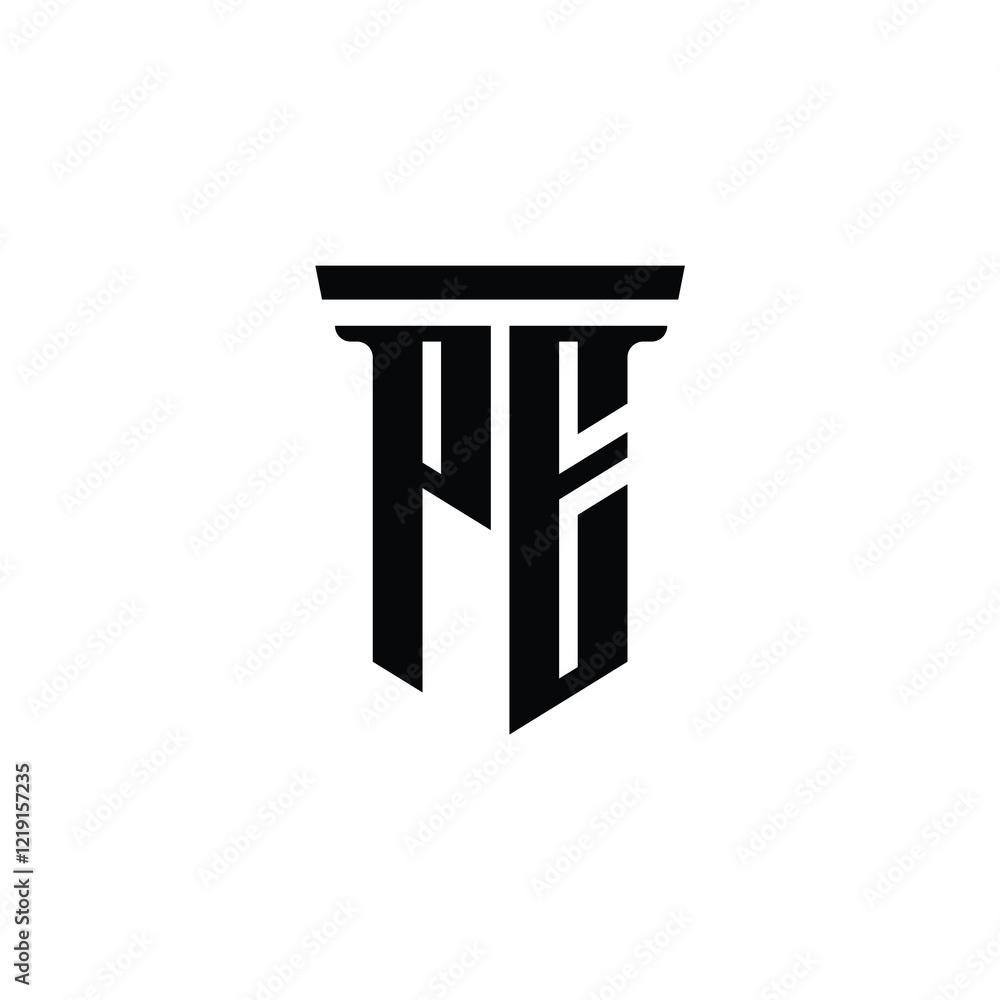 PE monogram logo design letter text name symbol monochrome logotype alphabet character simple logo PE monogram logo design letter text name symbol monochrome logotype alphabet character simple logo