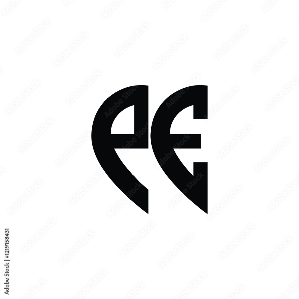PE monogram logo design letter text name symbol monochrome logotype alphabet character simple logo PE monogram logo design letter text name symbol monochrome logotype alphabet character simple logo
