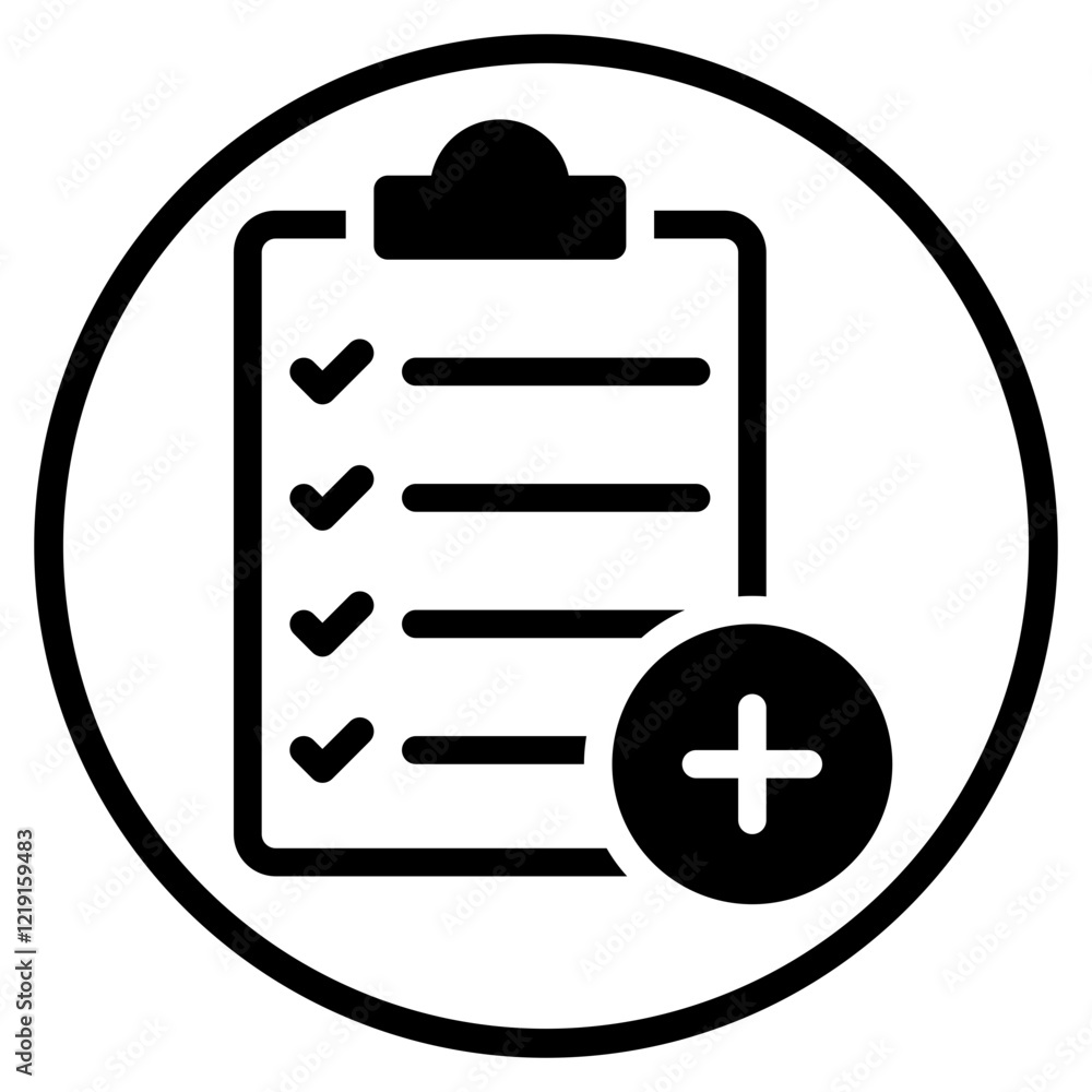 Fototapeta premium add task glyph icon
