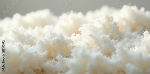 Luxurious white wool; dense, plush pile Soft focus , yarn, macro