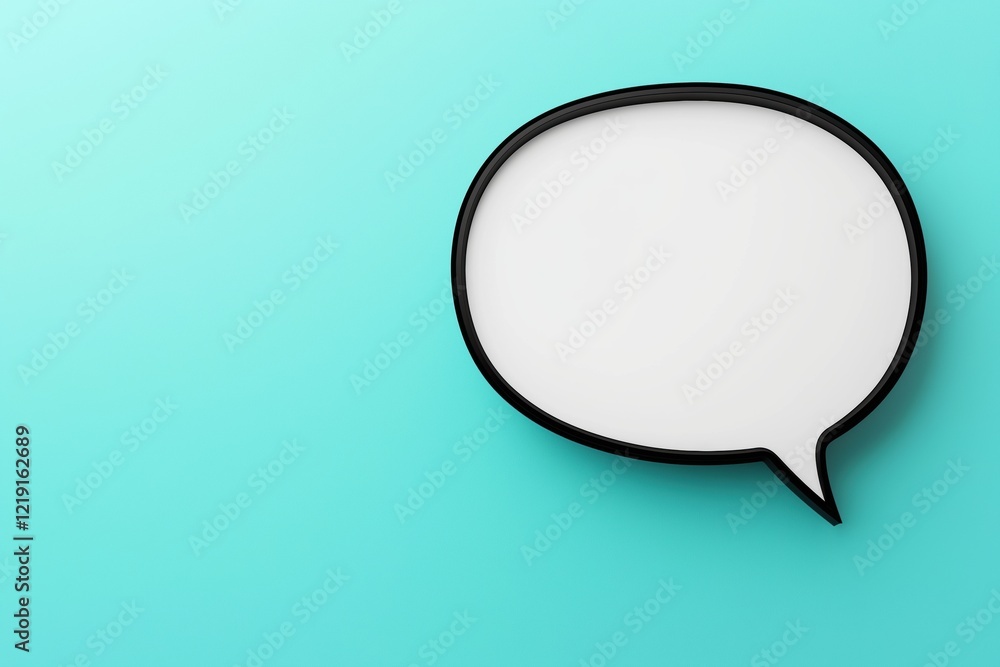 Creative graphic of a white speech bubble on a light blue background suitable for conversation and communication themes Creative graphic of a white speech bubble on a light blue background suitable for conversation and communication themes