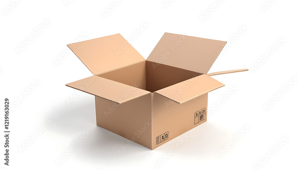 Empty Open Cardboard Box Packaging Mockup Empty Open Cardboard Box Packaging Mockup
