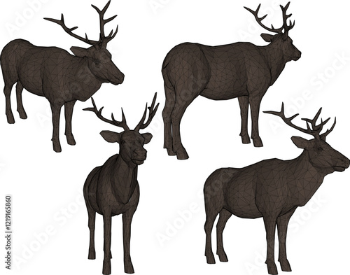 vector illustration of deer animal design with long horns