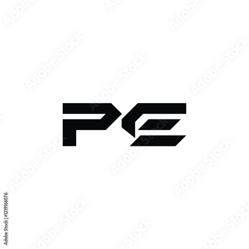 Free Download PE monogram logo design letter text name symbol monochrome logotype alphabet character simple logo - GFXLoad