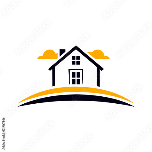 creative and unique real estate home logo illustration on white background 