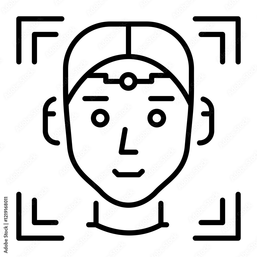 Fototapeta premium Linear style icon depicting face selection tool