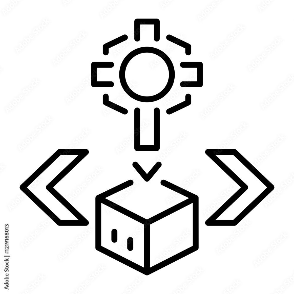 A line style icon depicting 3d sculpting A line style icon depicting 3d sculpting