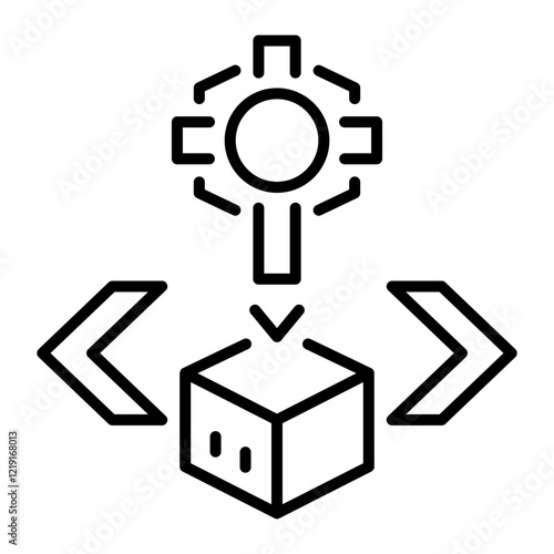 A line style icon depicting 3d sculpting 