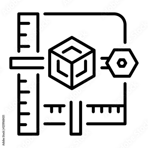 Outline icon depicting calibration