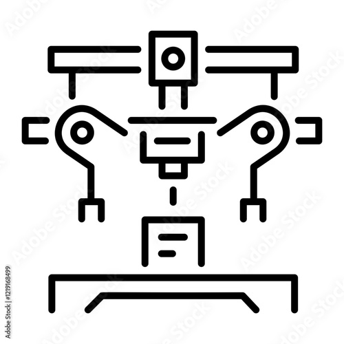 Linear icon depicting dual extrusion princess 