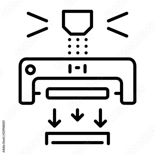 A line style icon depicting uv chamber