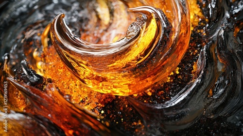 Abstract close-up of molten...