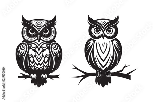 Detailed Owl Clipart for Logos, Prints, and Merchandise