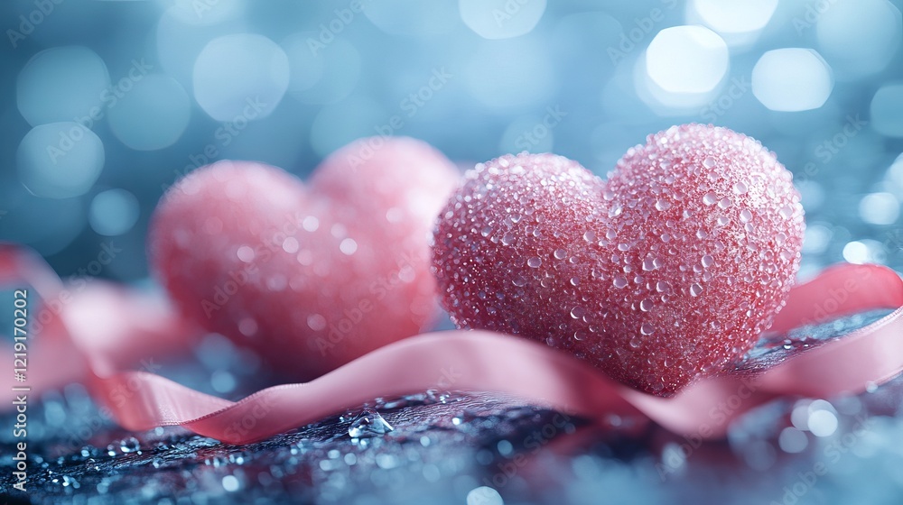 Fototapeta premium Colorful valentine's day heart balloons with copy space on vibrant background