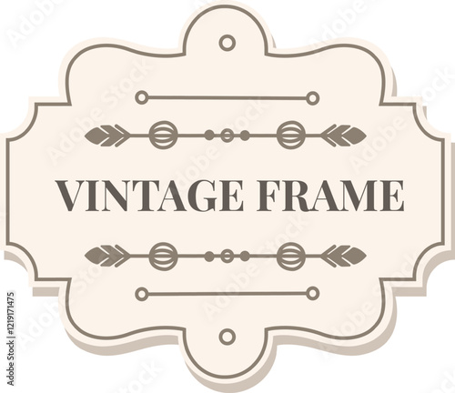 Decorative vintage frame featuring intricate ornamental details and elegant typography. Perfect for invitations, labels, or retro themed designs, showcasing classic style and sophistication