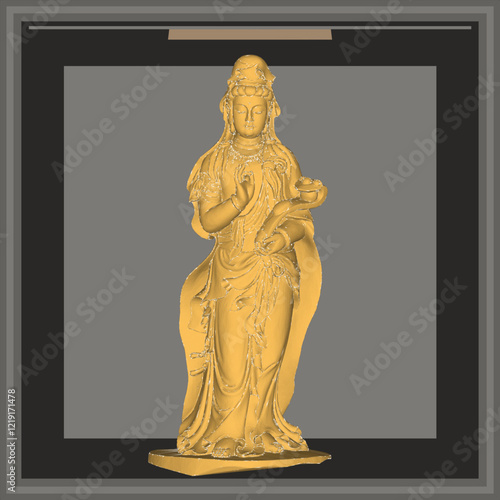 Vector sketch illustration of decorative design of goddess statue bringing grace 