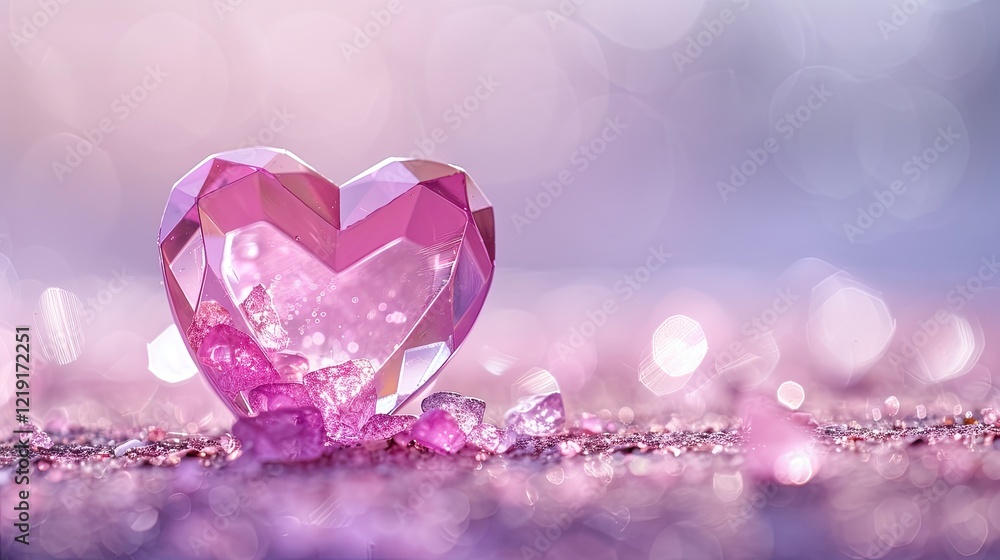 A pink heart made of geometric shapes A pink heart made of geometric shapes