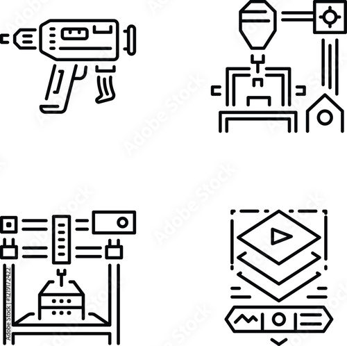 Bundle of 3D Technology Linear Icons

