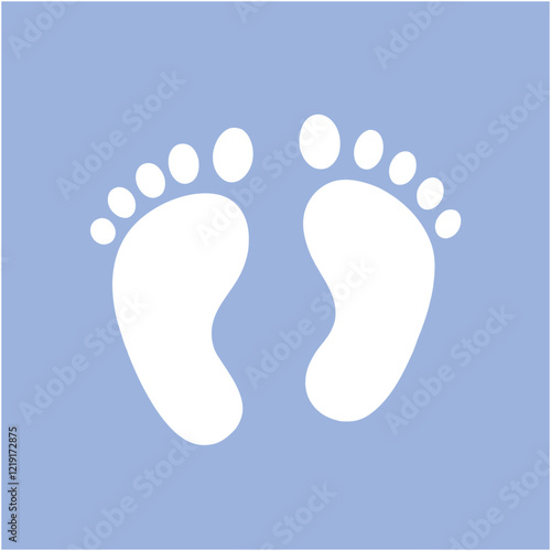 Blue seamless pattern with white human feet
