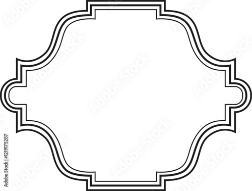 Decorative frame featuring intricate vintage design elements, perfect for invitations, labels, or artistic projects. The symmetrical pattern adds a touch of elegance and sophistication