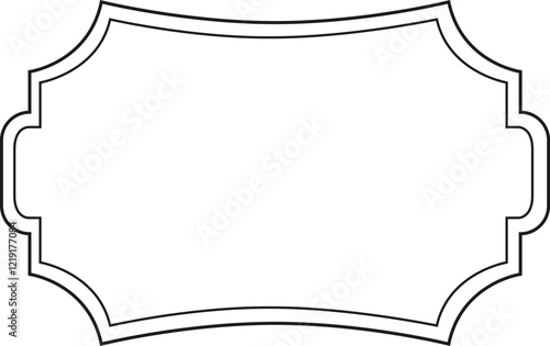 Horizontal vintage frame featuring wavy sides and elegant handles presents a classic design, perfect for enhancing text or images with a touch of timeless sophistication