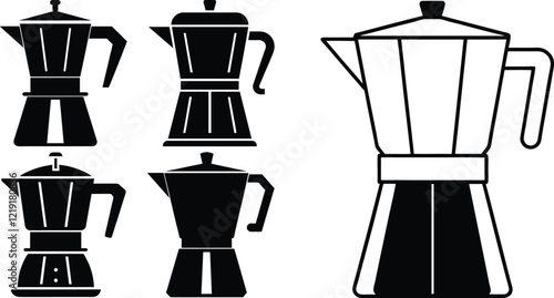 coffee maker black silhouette on a white background