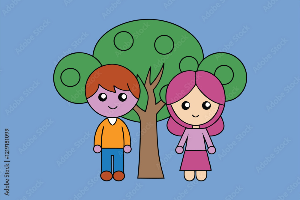 Cute Cartoon Vector art in Illustration on a White Background Cute Cartoon Vector art in Illustration on a White Background