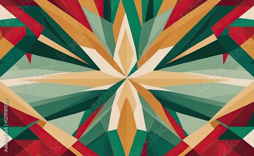 Wallpaper Mural A dynamic abstract geometric pattern featuring a kaleidoscopic arrangement  in vibrant shades Torontodigital.ca