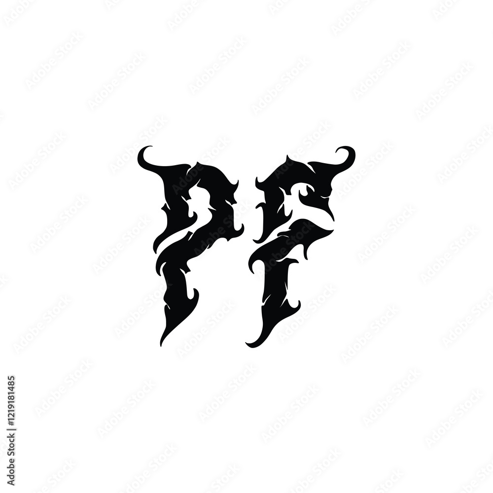 PF monogram logo design letter text name symbol monochrome logotype alphabet character simple logo PF monogram logo design letter text name symbol monochrome logotype alphabet character simple logo