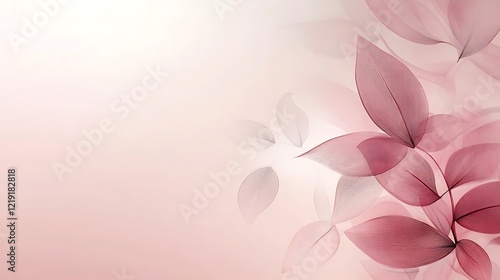 Delicate Pink Leaves Abstract Floral Design