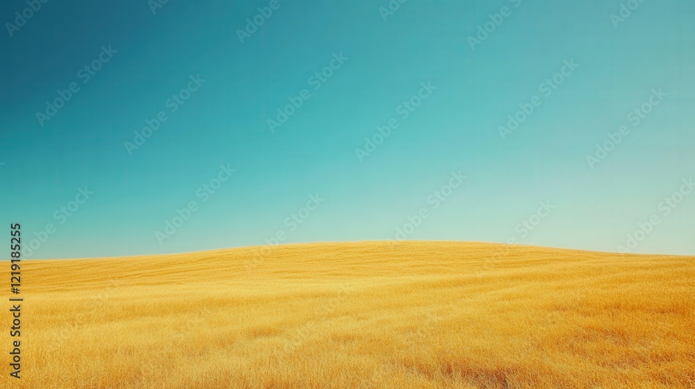 Golden fields under a blue sky at midday light Golden fields under a blue sky at midday light