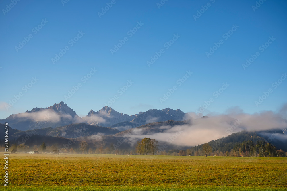 Fototapeta premium Fall scenery in the German Alps around Füssen