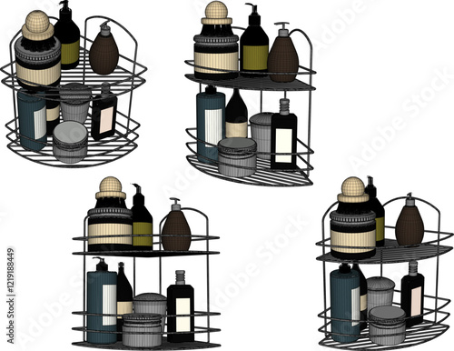 vector sketch of lifeguard building design engineering drawing