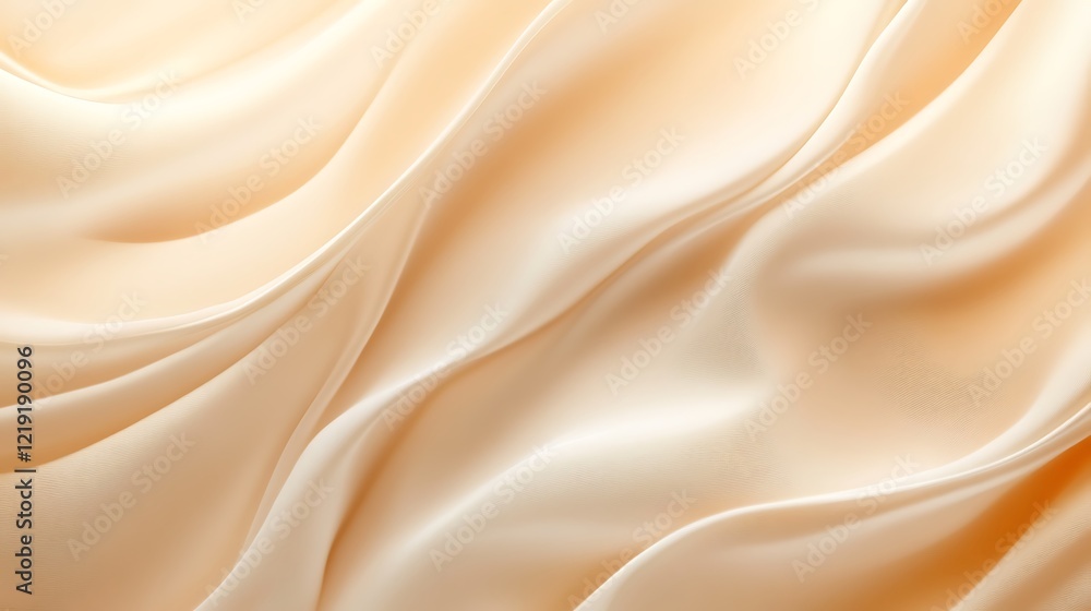 Fototapeta premium Elegant Draped Creamy Beige Silk Fabric Texture