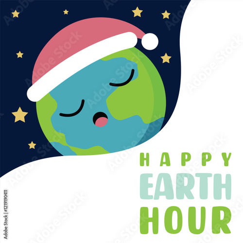 Happy earth hour background illustration