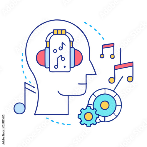 ai powered music generation icon, ai powered music generation vector illustration-simple illustration of ai powered music generation, perfect for ai powered music generation logos and icons