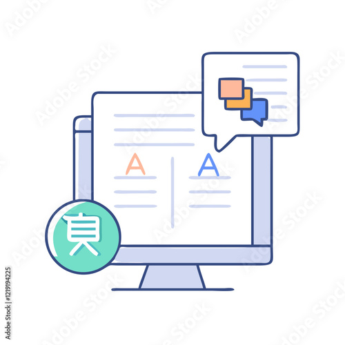 machine translation icon, machine translation vector illustration-simple illustration of machine translation, perfect for machine translation logos and icons