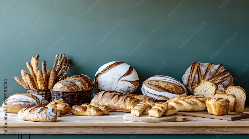 Artisan Breads and Baguettes Bakery Display Artisan Breads and Baguettes Bakery Display