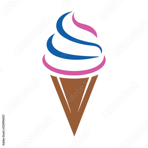 Minimalist Ice Cream Cone Vector Design